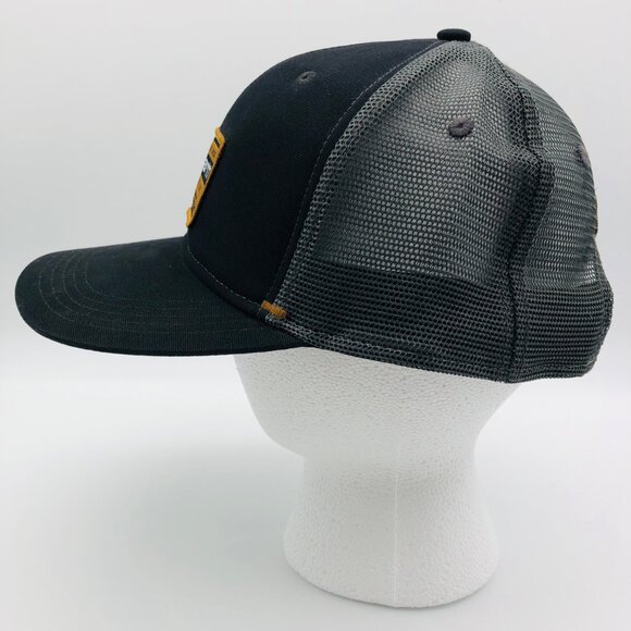 Carhartt Mens Mesh Back Snapback Canvas Hat 104723 Black Gray Adjustable - Picture 2 of 6